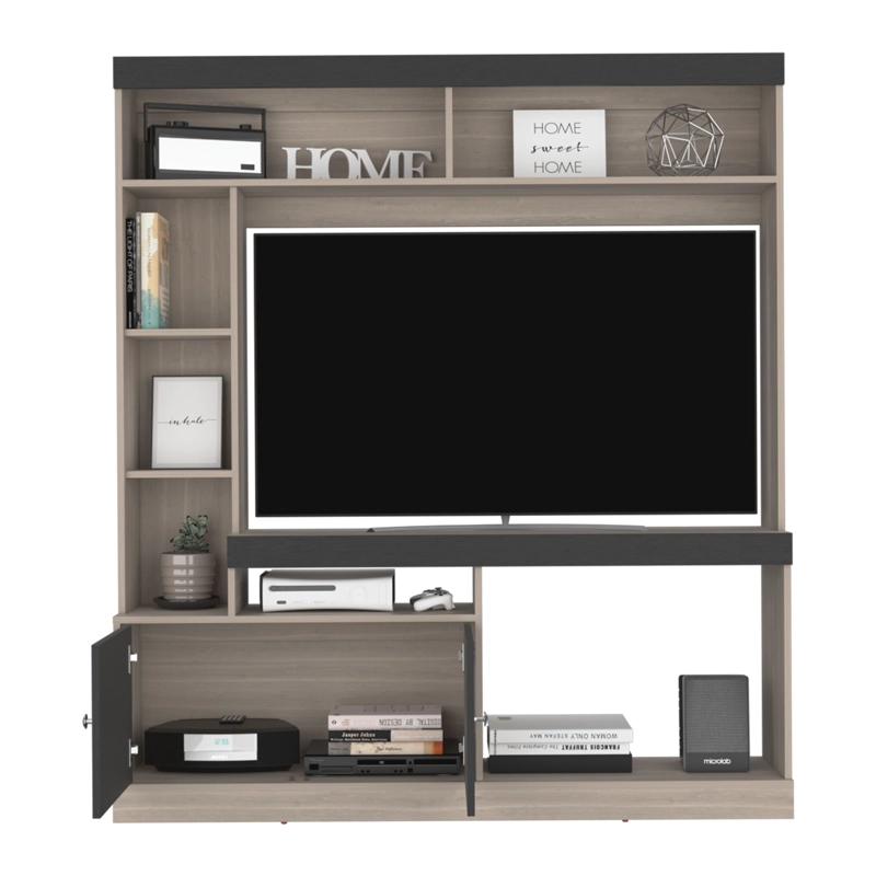 ESTANTE TV 52' 170,6X150X30,3 CM EN COLOR CAFE BEIGE Y EN COLOR NEGRO - 3