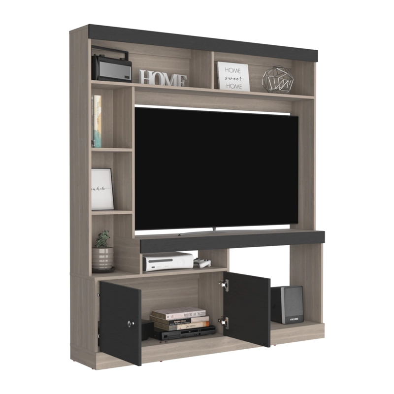 ESTANTE TV 52' 170,6X150X30,3 CM EN COLOR CAFE BEIGE Y EN COLOR NEGRO - 4