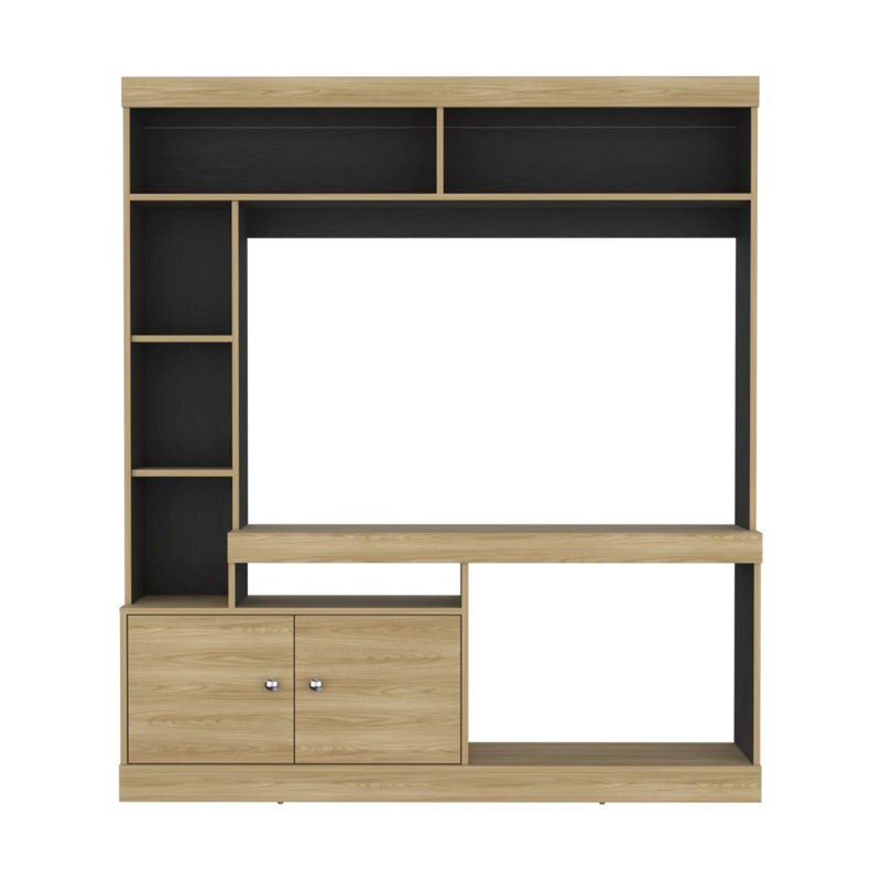 ESTANTE TV 52' 170,6X150X30,3 CM EN COLOR CAFE CLARO Y EN COLOR NEGRO - 2