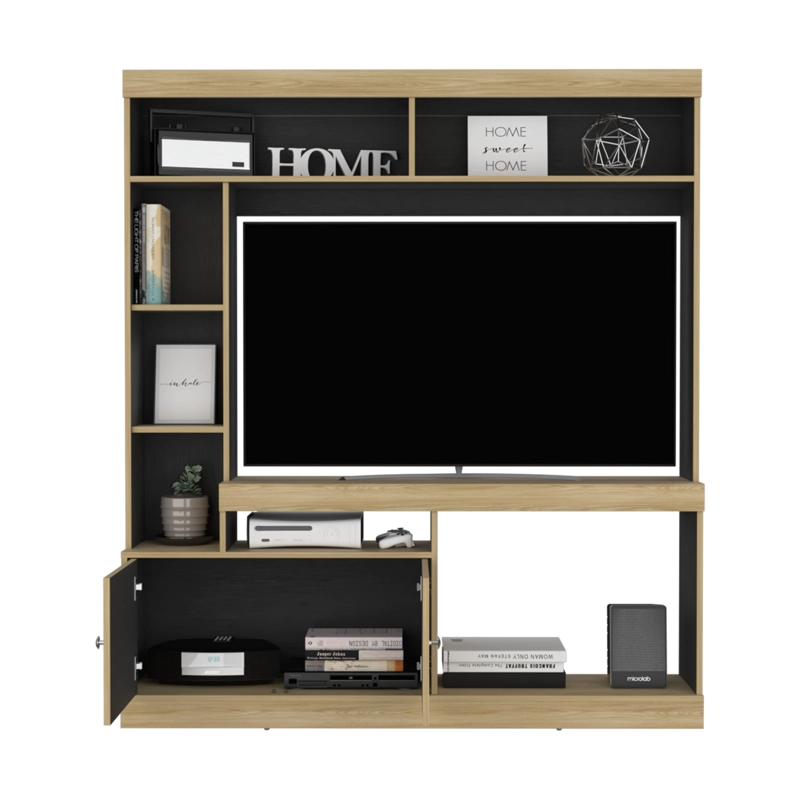 ESTANTE TV 52' 170,6X150X30,3 CM EN COLOR CAFE CLARO Y EN COLOR NEGRO - 3