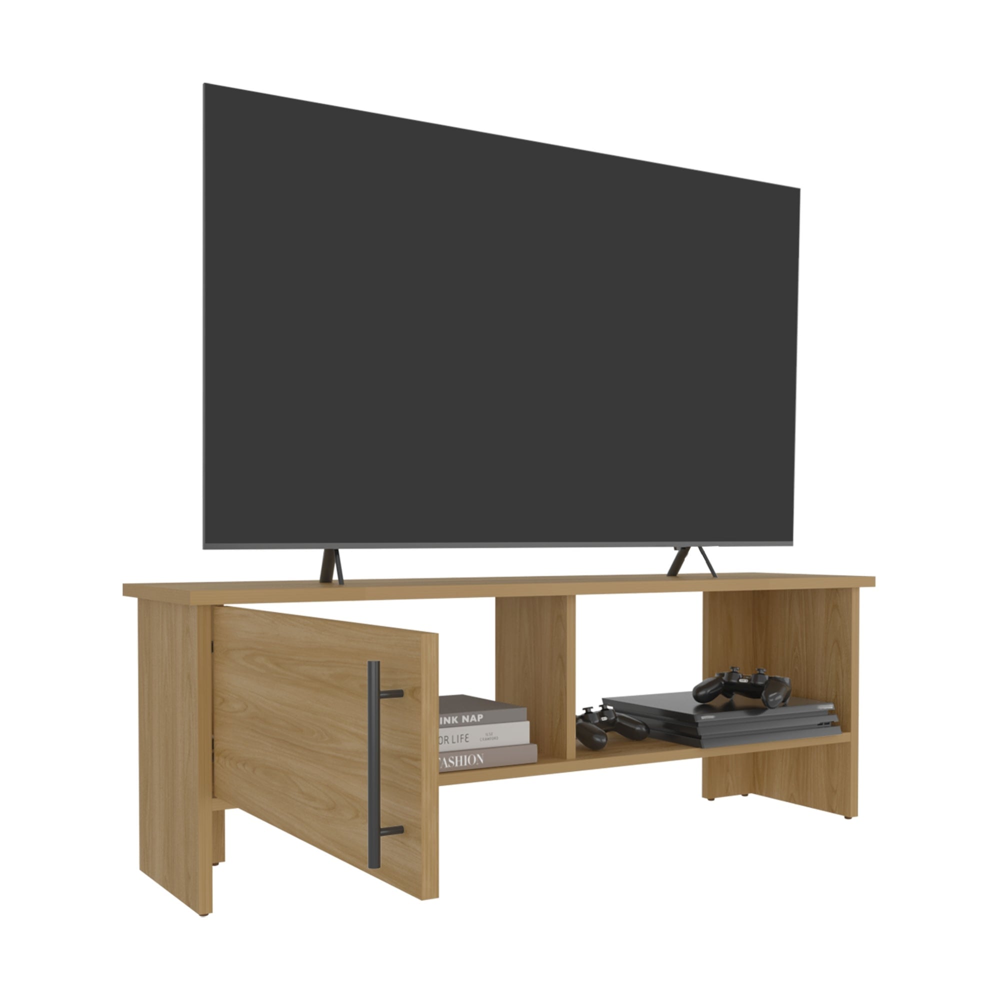 RACK TV 65' 1 PUERTA 42,2X120,3X31,1 CM EN COLOR CAFE CLARO - 4