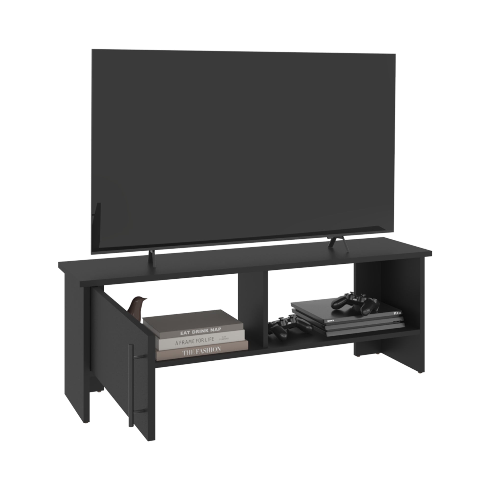RACK TV 65' 1 PUERTA 42,2X120,3X31,1 CM EN COLOR NEGRO - 4
