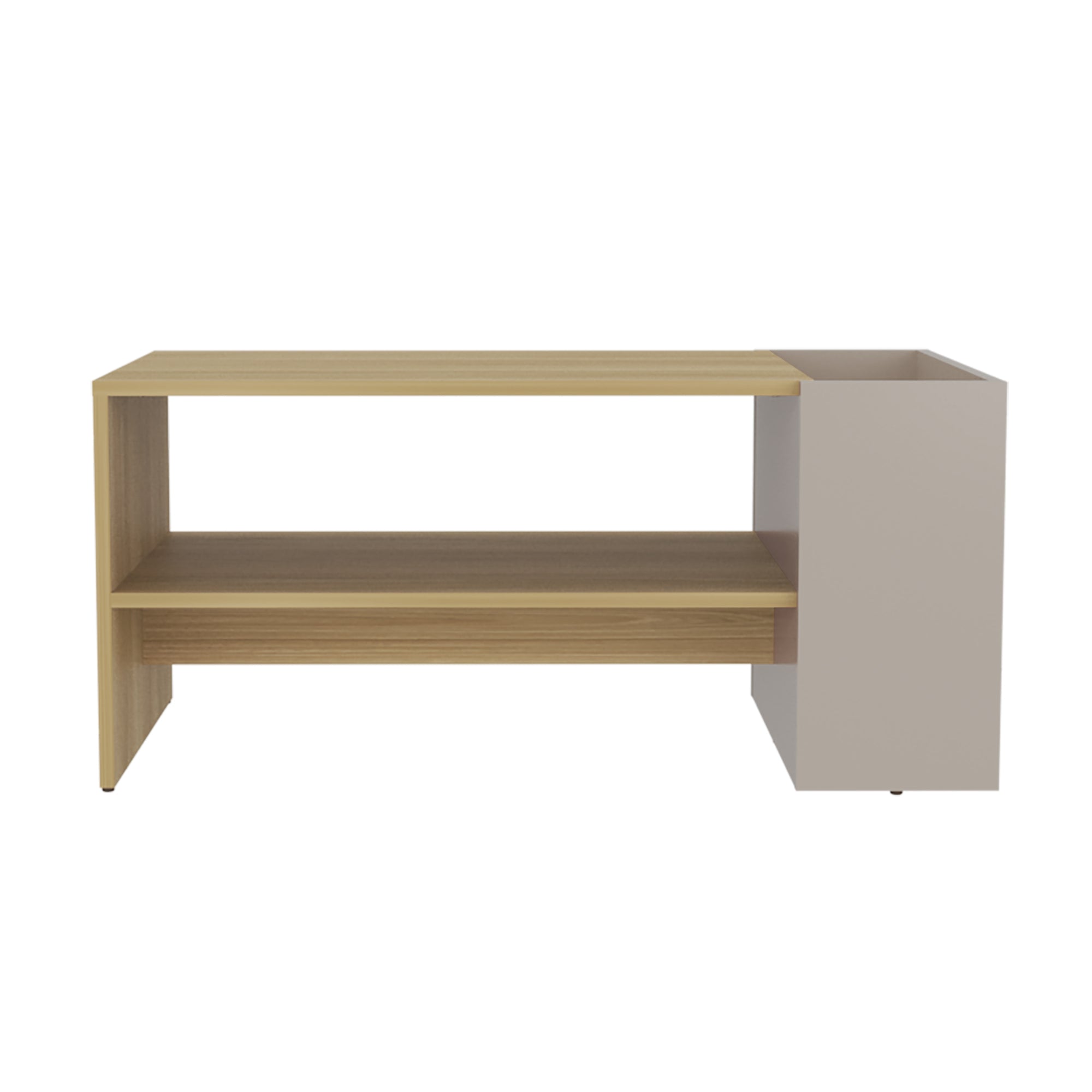 MESA CENTRO 42X91X45 CM BEIGE Y CAFE CLARO - 2