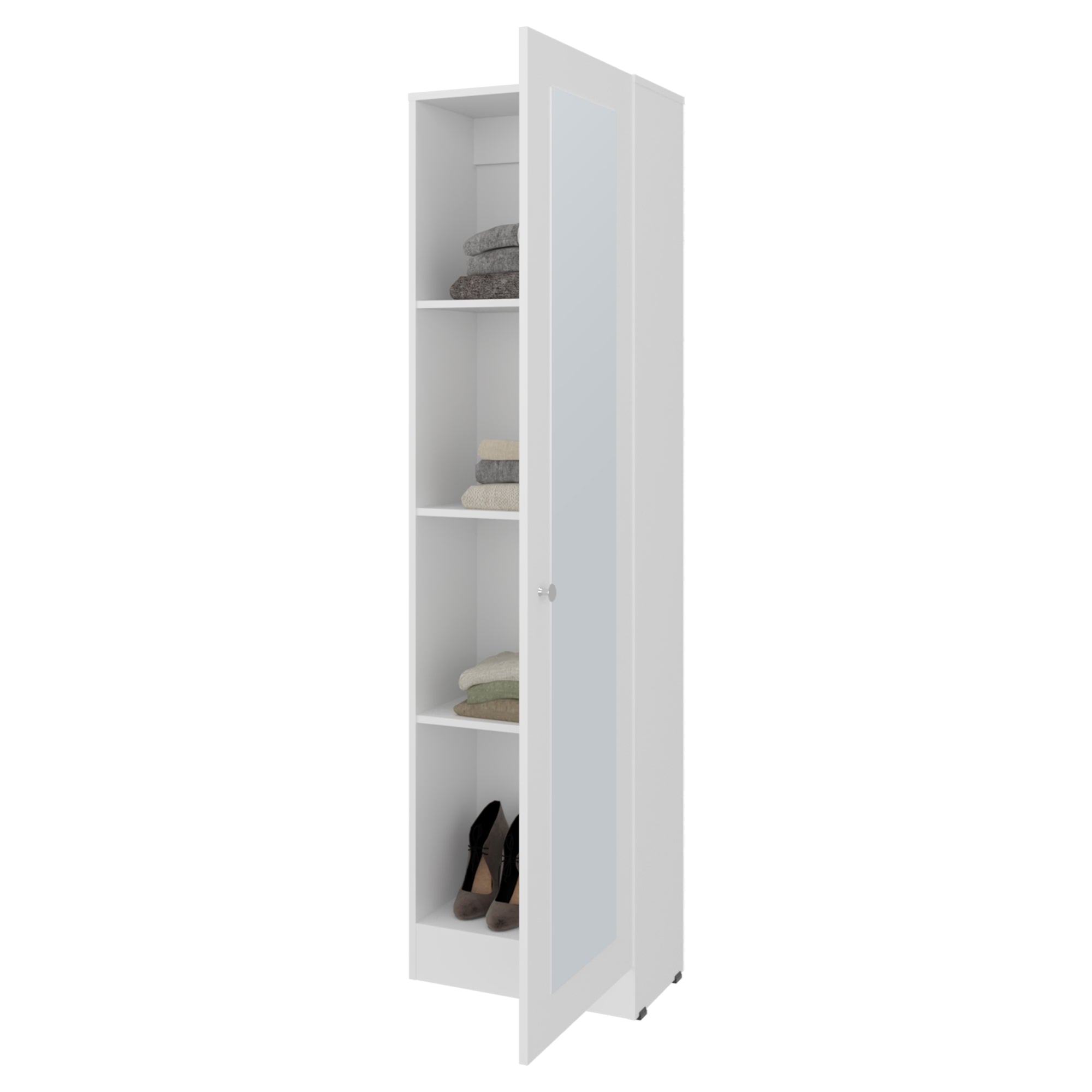CLOSET 1 PUERTA CON ESPEJO 180,1X49,1X30,2 CM BLANCO - 3