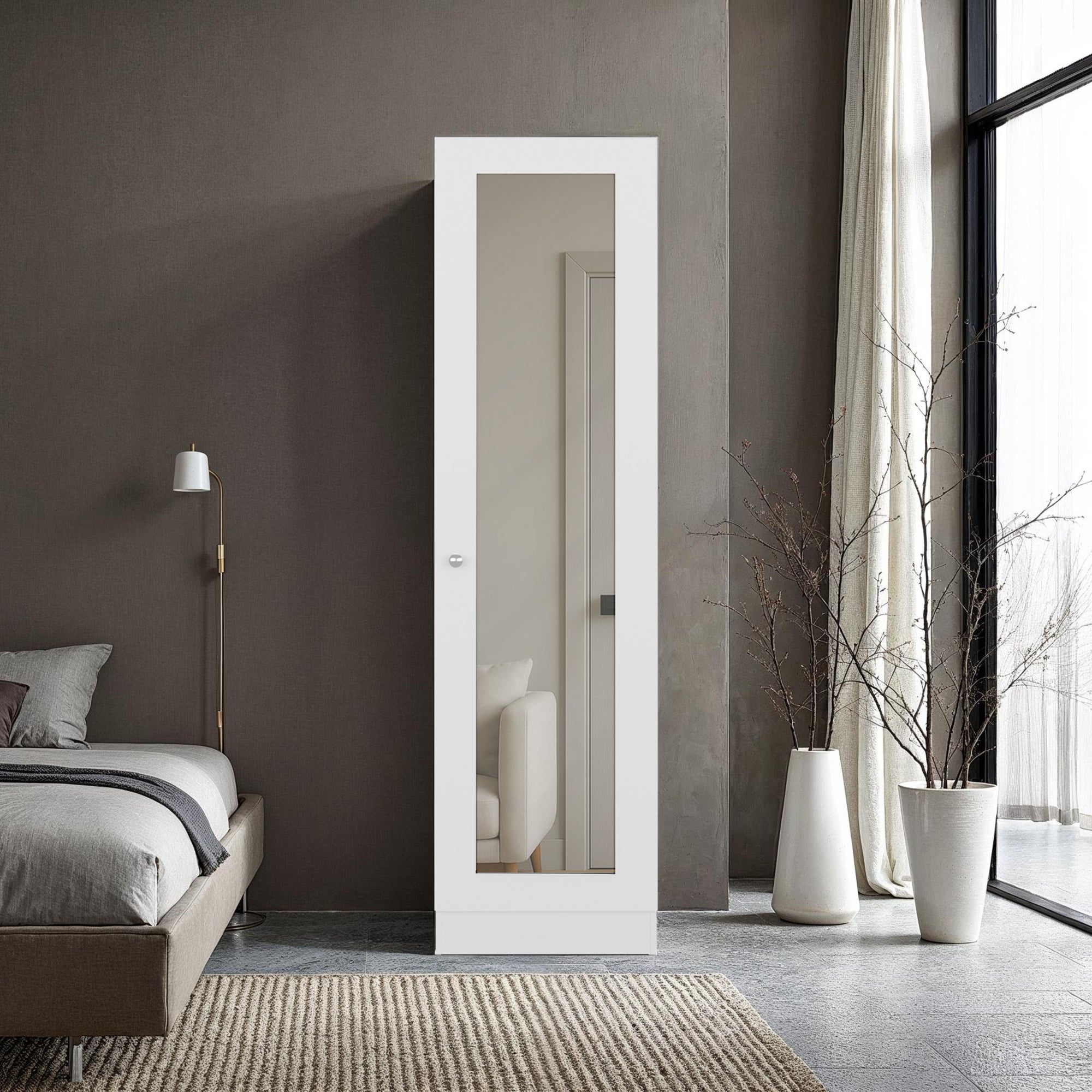 CLOSET 1 PUERTA CON ESPEJO 180,1X49,1X30,2 CM BLANCO - 5