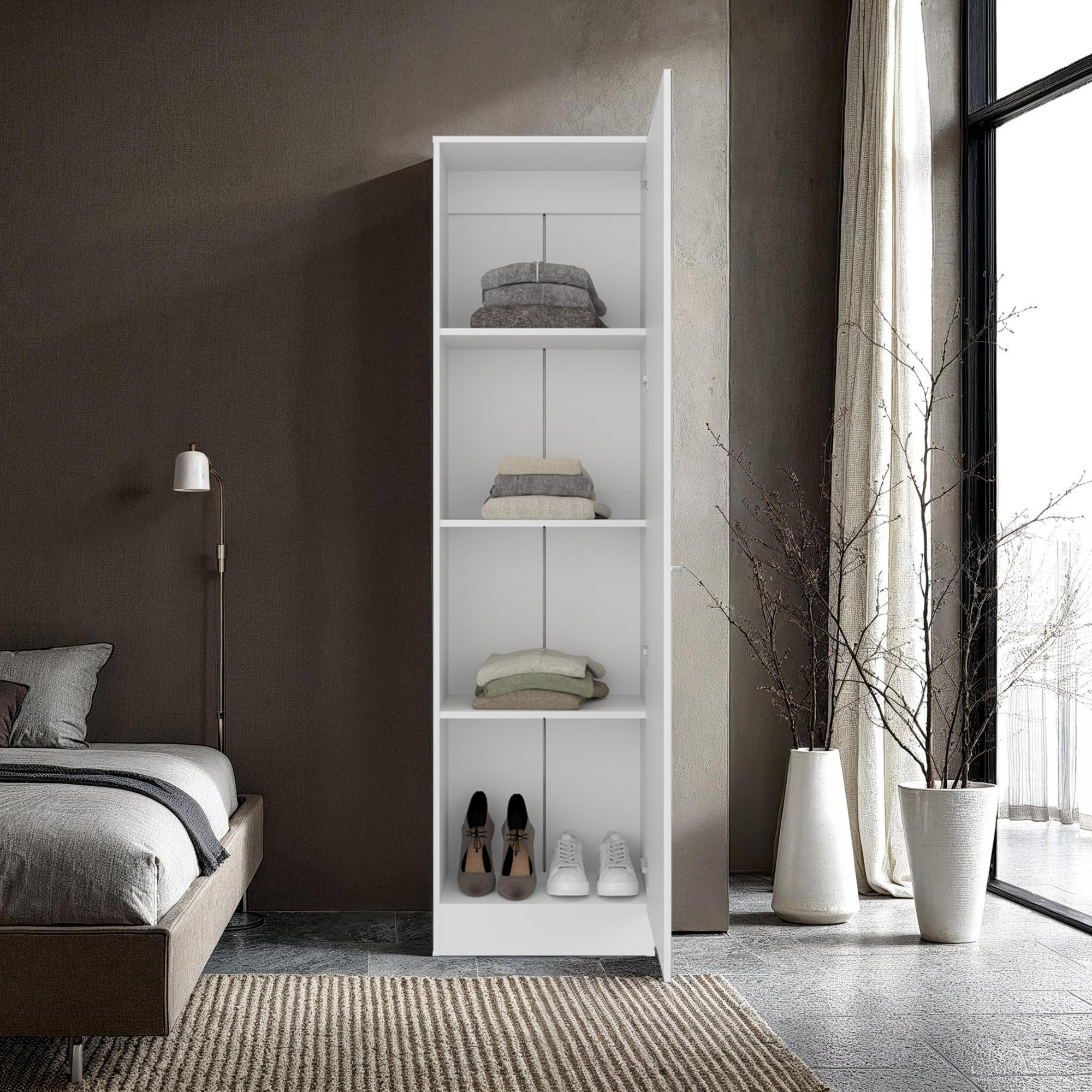 CLOSET 1 PUERTA CON ESPEJO 180,1X49,1X30,2 CM BLANCO - 6