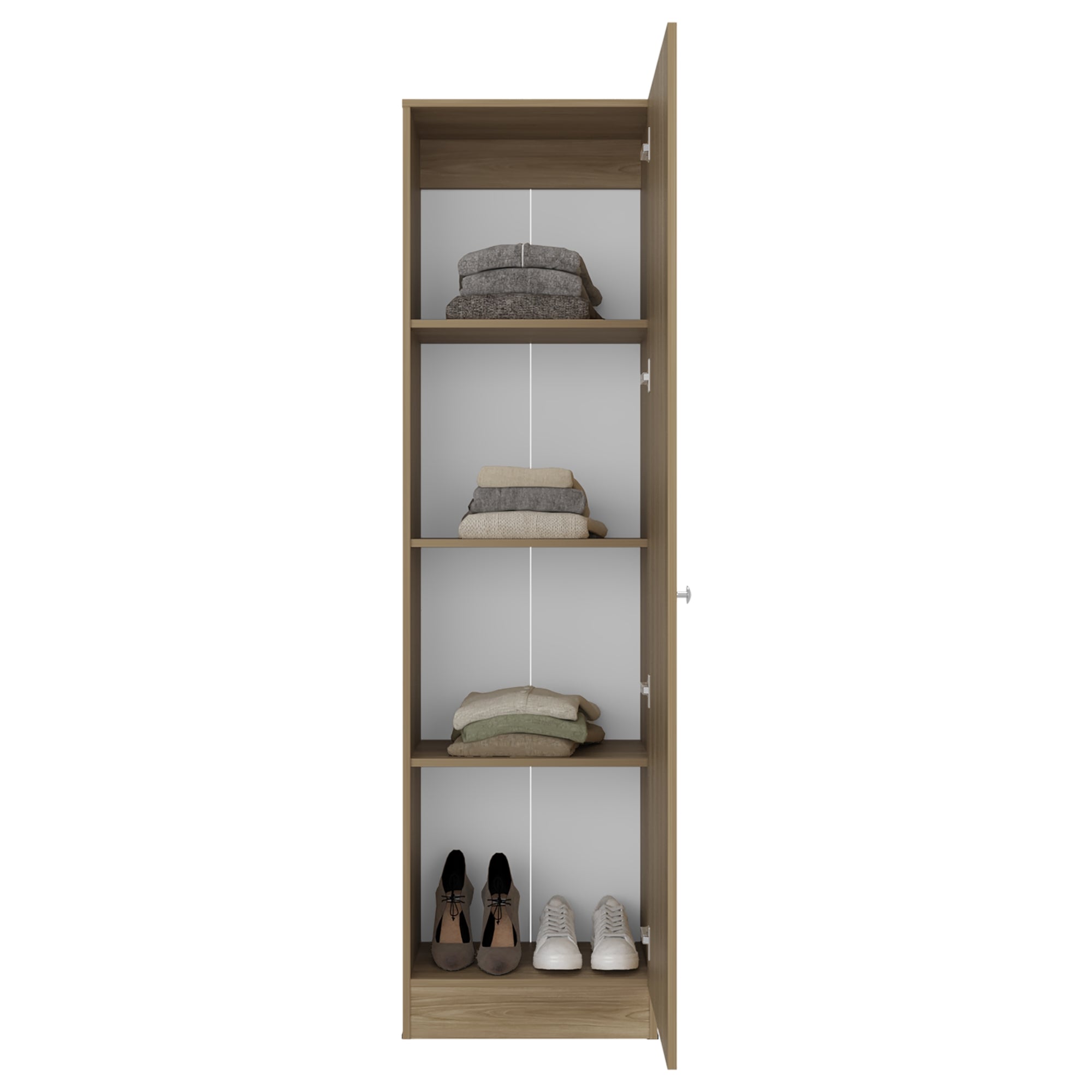 CLOSET 1 PUERTA CON ESPEJO 180,1X49,1X30,2 CM CAFE CLARO - 4