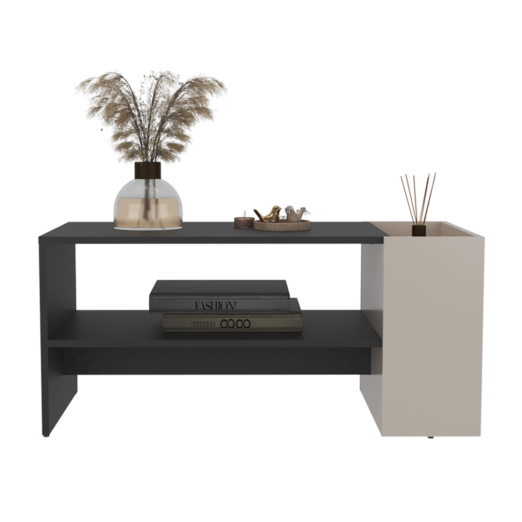MESA CENTRO 42X91X45 CM BEIGE Y NEGRO - 3