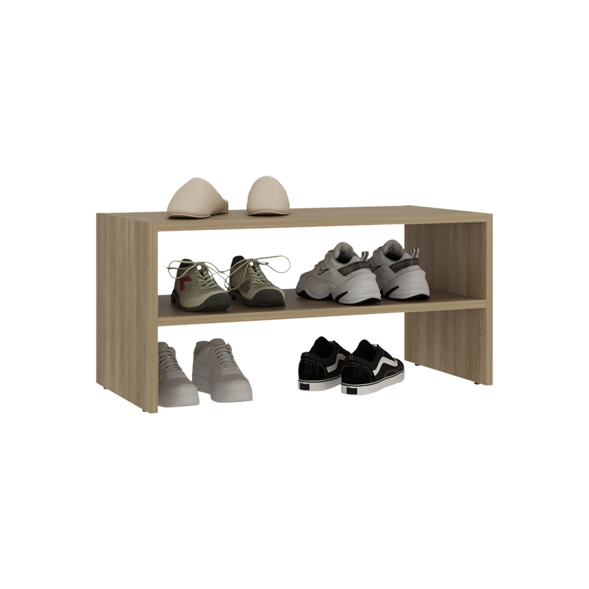 ZAPATERO APILABLE 34,9X72X34,1 CM CAFE  CLARO - 3
