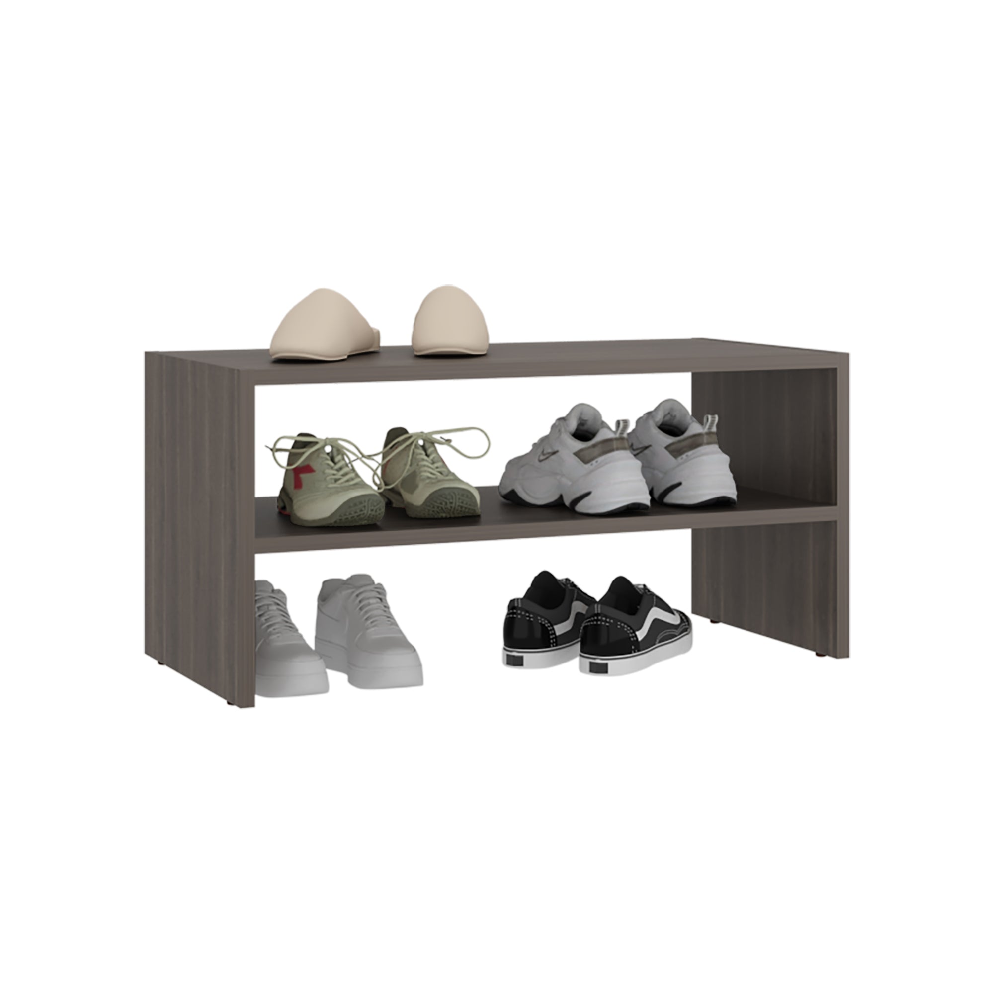ZAPATERO APILABLE 34,9X72X34,1 CM CAFE OSCURO - 3