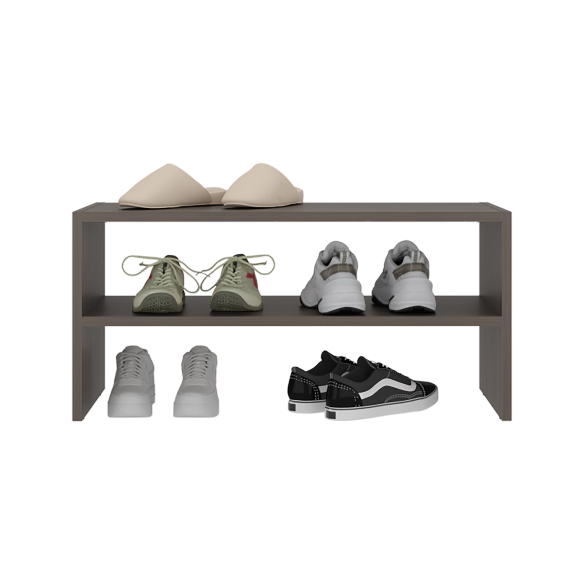 ZAPATERO APILABLE 34,9X72X34,1 CM CAFE OSCURO - 4