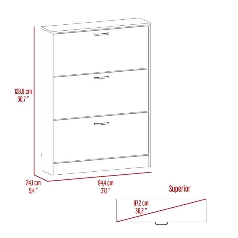 MUEBLE ZAPATERO 128,7X94,2X24 CM BEIGE - 8