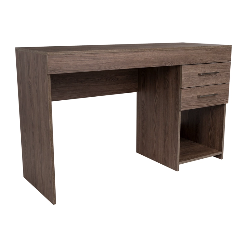 ESCRITORIO FM CON 2 CAJONES CAFE  OSCURO 75X120X45,7 CM - 1