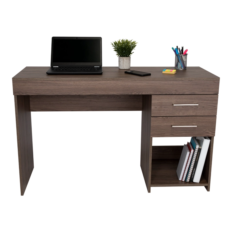 ESCRITORIO FM CON 2 CAJONES CAFE  OSCURO 75X120X45,7 CM - 7