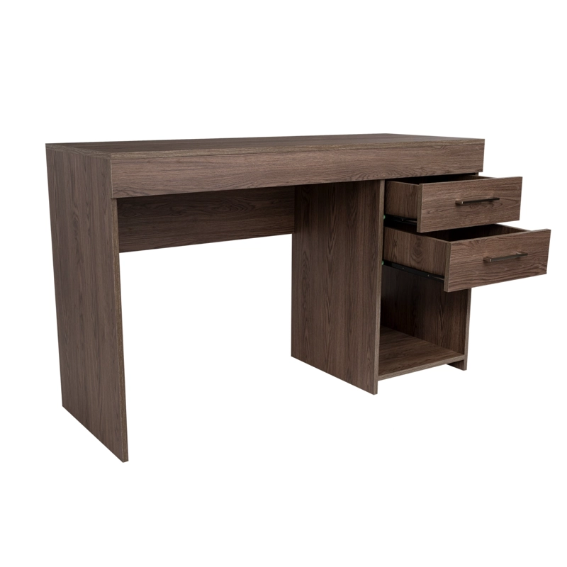 ESCRITORIO FM CON 2 CAJONES CAFE  OSCURO 75X120X45,7 CM - 10