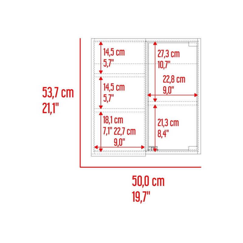 MUEBLE DE BAÑO BOTIQUIN 53.7X50X16.5 CM CAFE  CLARO - 5
