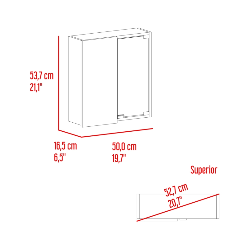 MUEBLE DE BAÑO BOTIQUIN 53.7X50X16.5 CM CAFE  CLARO - 8