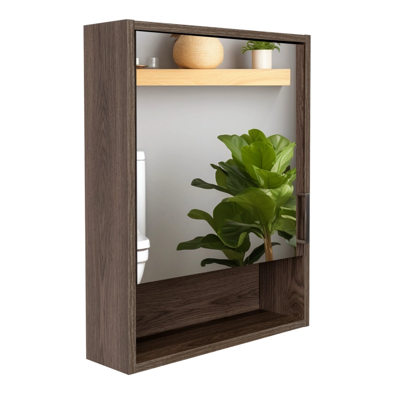 BOTIQUIN 1 PUERTA 60X46,5X13,6 CM CAFE  OSCURO - 1