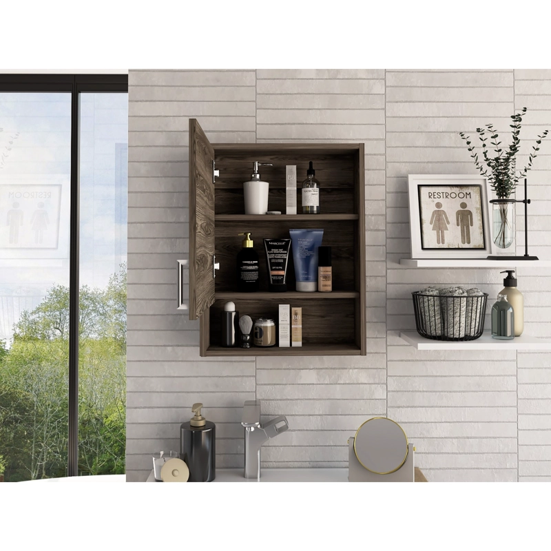 BOTIQUIN 1 PUERTA 60X46,5X13,6 CM CAFE  OSCURO - 2