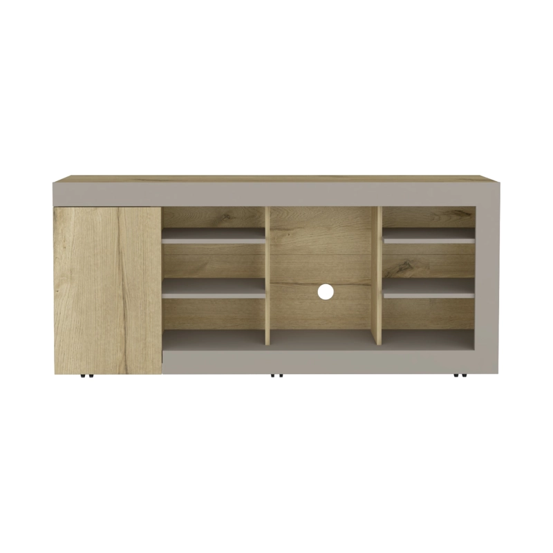MESA PARA TV 65' FM 68X150X38 CM CAFE  CLARO Y GRIS - 2