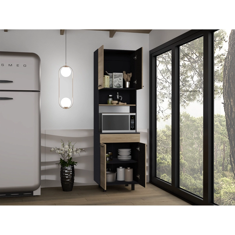 MUEBLE PARA MICROONDAS CAFE  CLARO 210X60X49,1 CM - 11