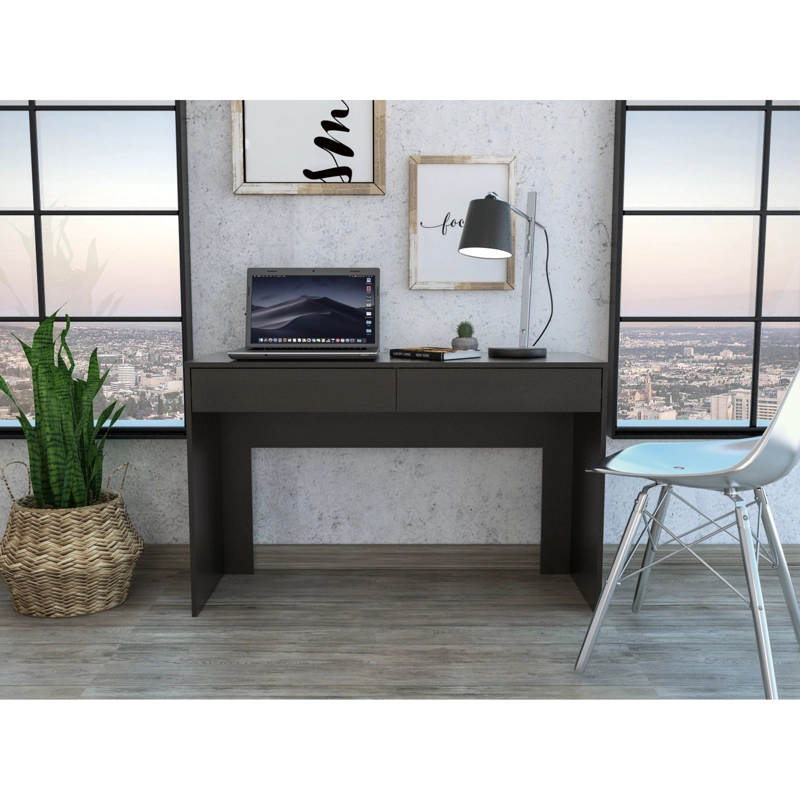 ESCRITORIO MODERNO CON 2 CAJONES 75X120X45 CM NEGRO - 5