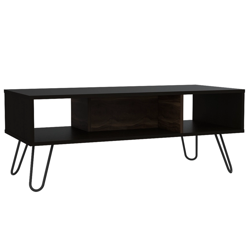 MESA DE CENTRO 40X101,1X45 CM NEGRO Y CAFE  OSCURO - 1