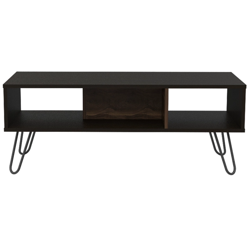 MESA DE CENTRO 40X101,1X45 CM NEGRO Y CAFE  OSCURO - 2