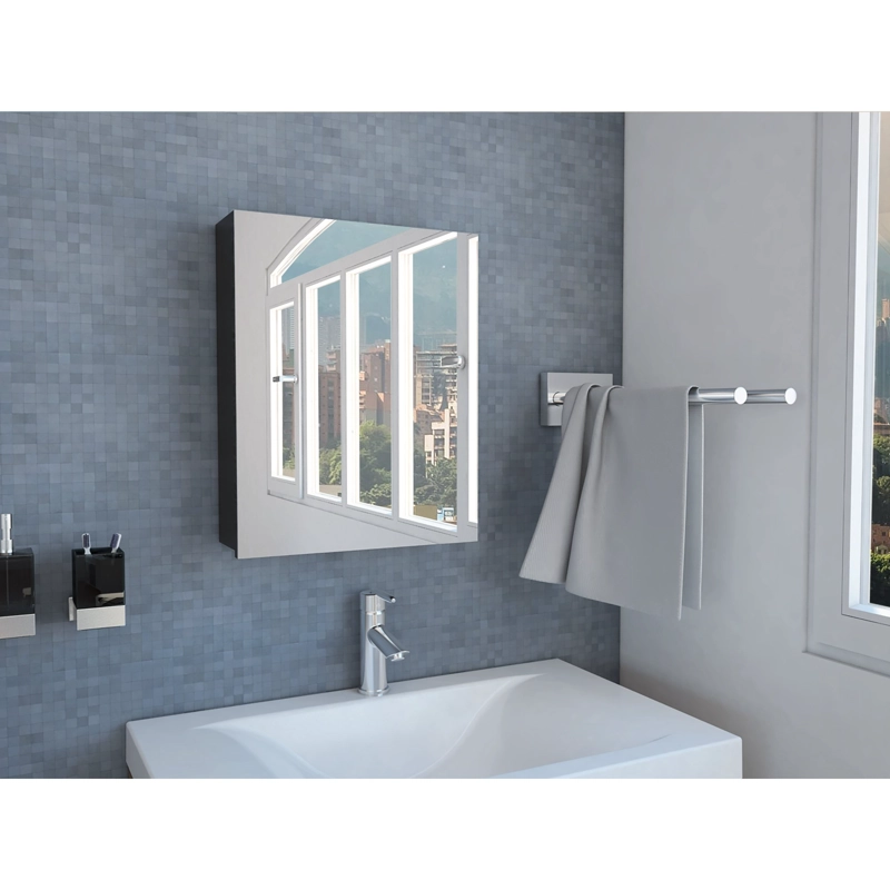 MUEBLE BOTIQUIN DE BAÑO 50.5X40X12.2 CM NEGRO - 10