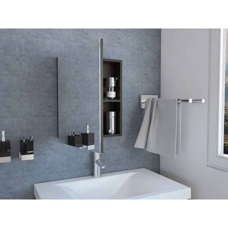 MUEBLE BOTIQUIN DE BAÑO 50.5X40X12.2 CM NEGRO - 11