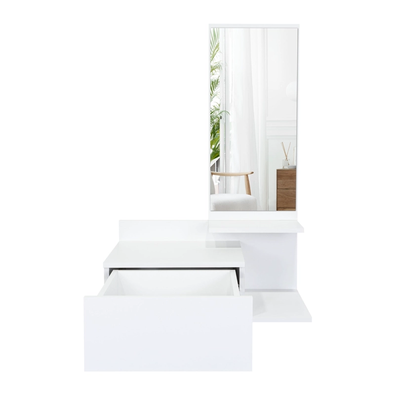 MUEBLE RECIBIDOR DE PARED LIVING 1 CAJON 90X60X35 CM BLANCO - 4