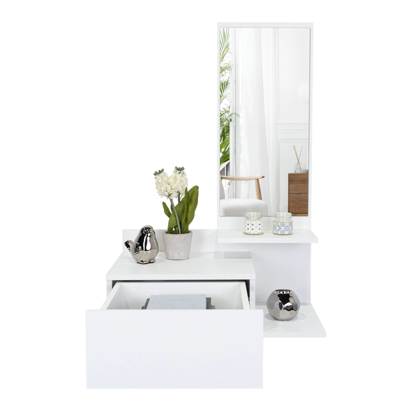 MUEBLE RECIBIDOR DE PARED LIVING 1 CAJON 90X60X35 CM BLANCO - 6