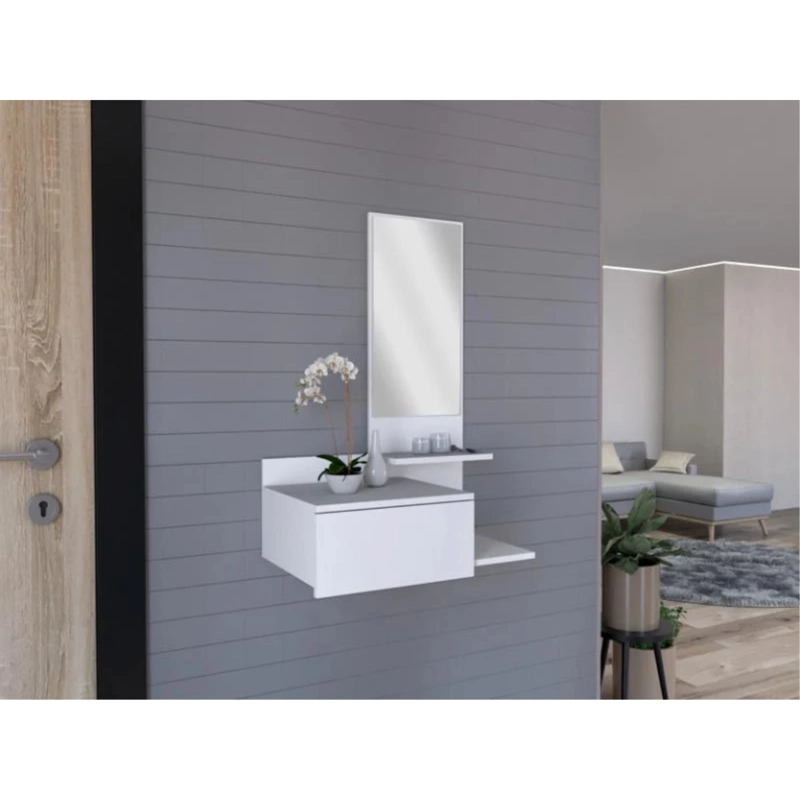 MUEBLE RECIBIDOR DE PARED LIVING 1 CAJON 90X60X35 CM BLANCO - 10