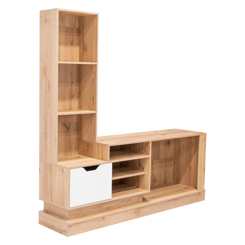 CENTRO DE ENTRETENIMIENTO TV 55' CAFE  CLARO 181.4X177.7X43.1 CM - 1