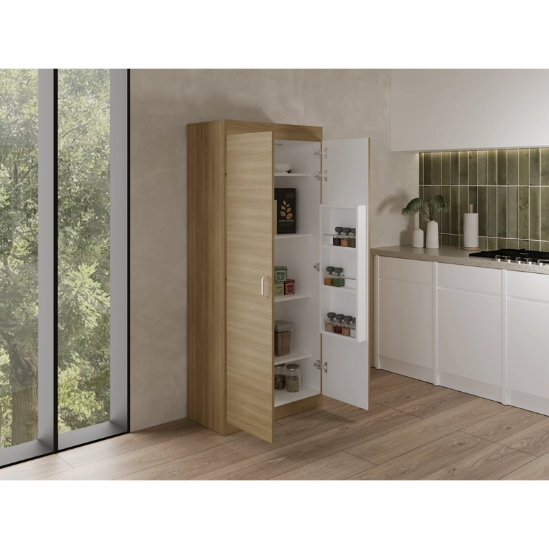 MUEBLE DESPENSA DE COCINA 2 PUERTAS 160,7X70X36,3 CM CAFE  CLARO - 2