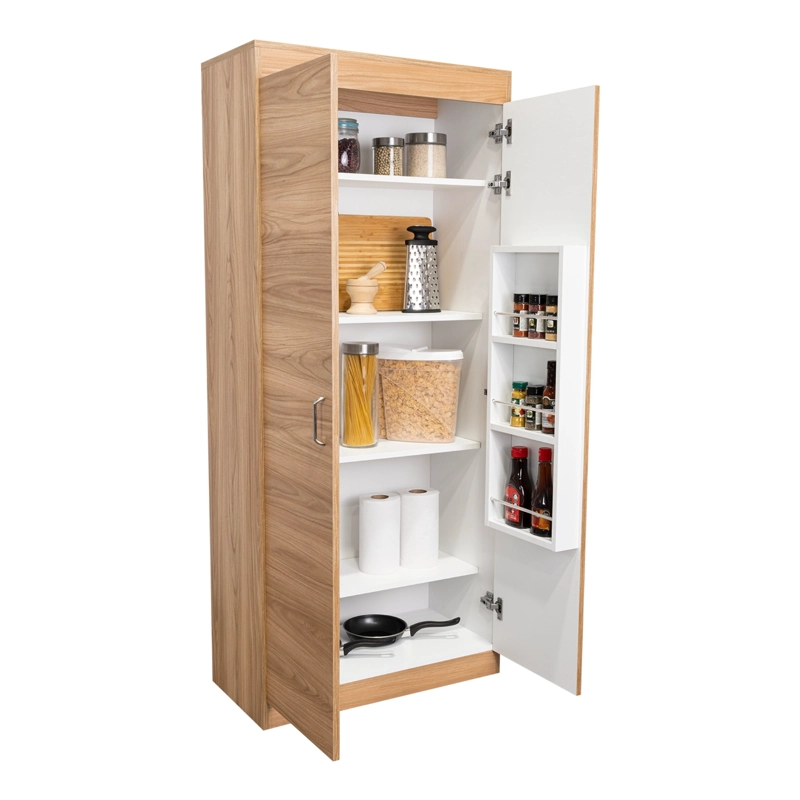 MUEBLE DESPENSA DE COCINA 2 PUERTAS 160,7X70X36,3 CM CAFE  CLARO - 6