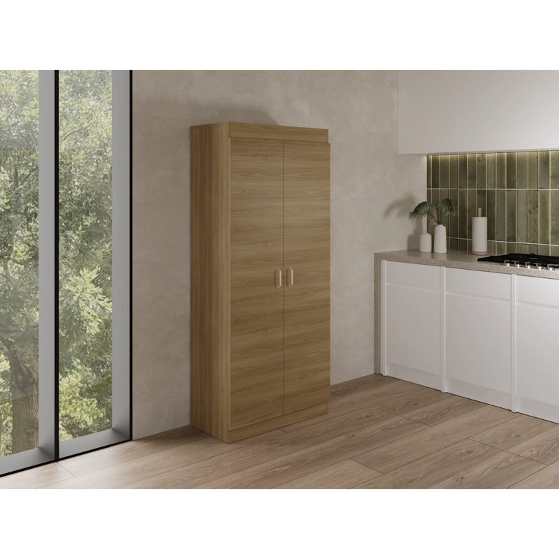 MUEBLE DESPENSA DE COCINA 2 PUERTAS 160,7X70X36,3 CM CAFE  CLARO - 12