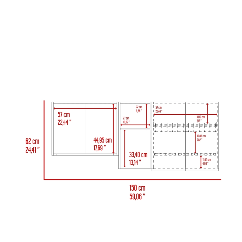 MUEBLE SUPERIOR DE COCINA 62X150X34,5 CM CAFE  CLARO - 9