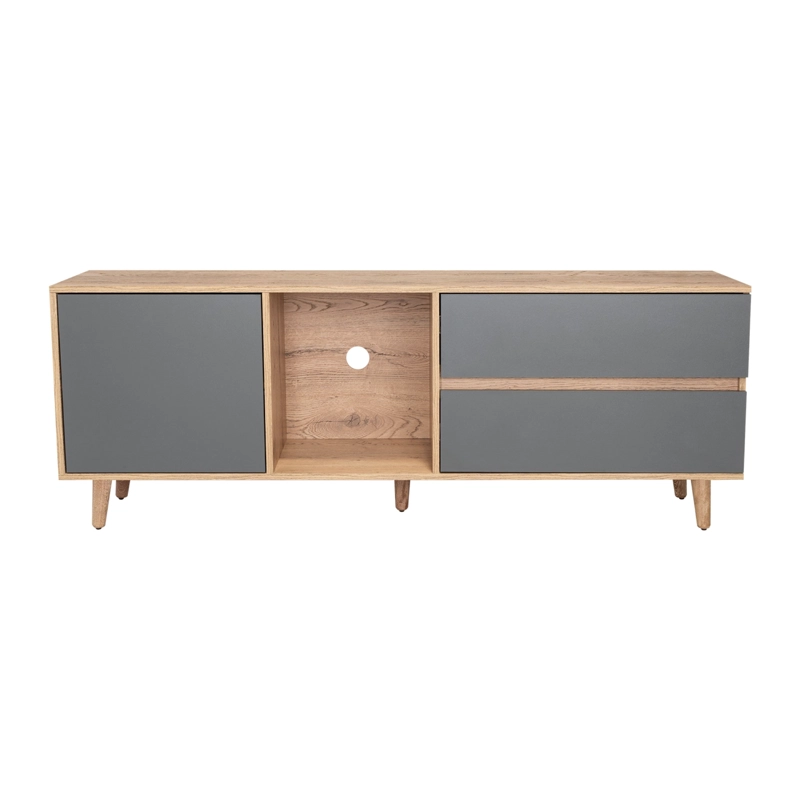 MESA PARA TV 65' 58,4X158,4X38 CM CAFE  CLARO Y GRIS - 7