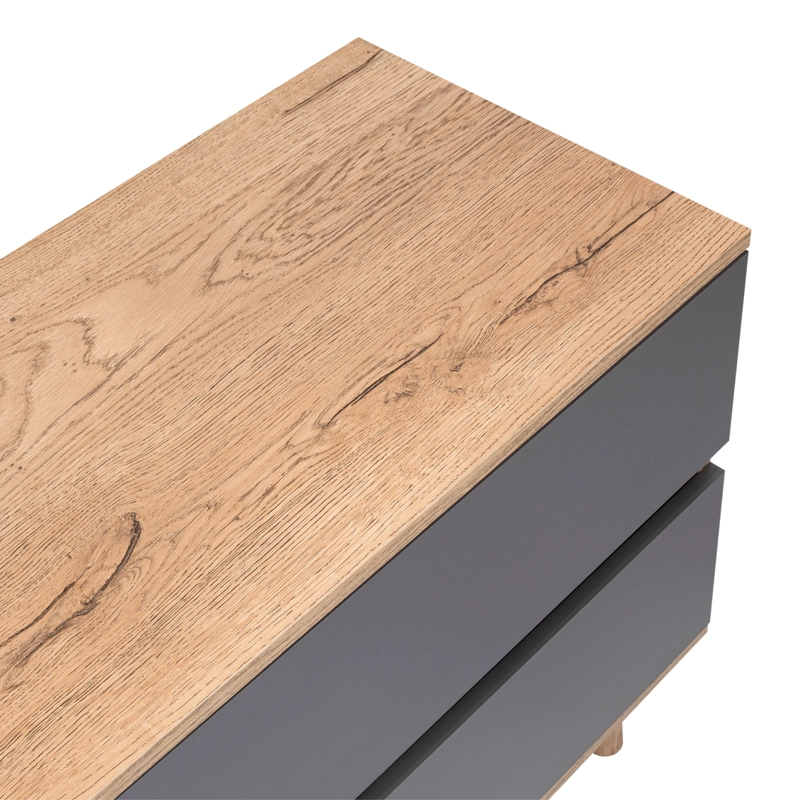MESA PARA TV 65' 58,4X158,4X38 CM CAFE  CLARO Y GRIS - 8