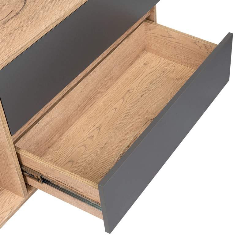 MESA PARA TV 65' 58,4X158,4X38 CM CAFE  CLARO Y GRIS - 11