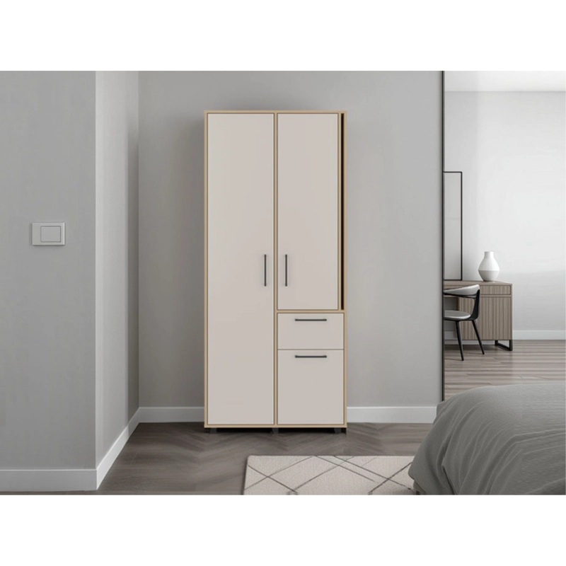 CLOSET 3 PUERTAS Y1 CAJON 180X80X52 CM CAFE  CLARO - 6