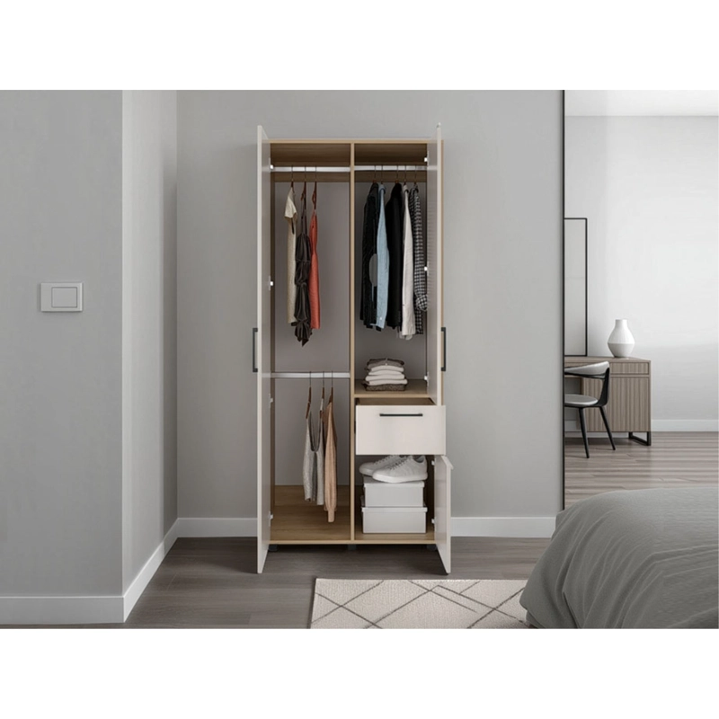 CLOSET 3 PUERTAS Y1 CAJON 180X80X52 CM CAFE  CLARO - 7