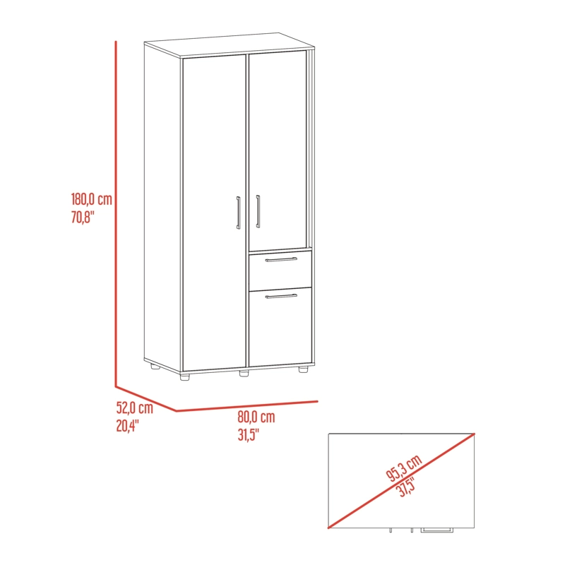 CLOSET 3 PUERTAS Y1 CAJON 180X80X52 CM CAFE  CLARO - 8