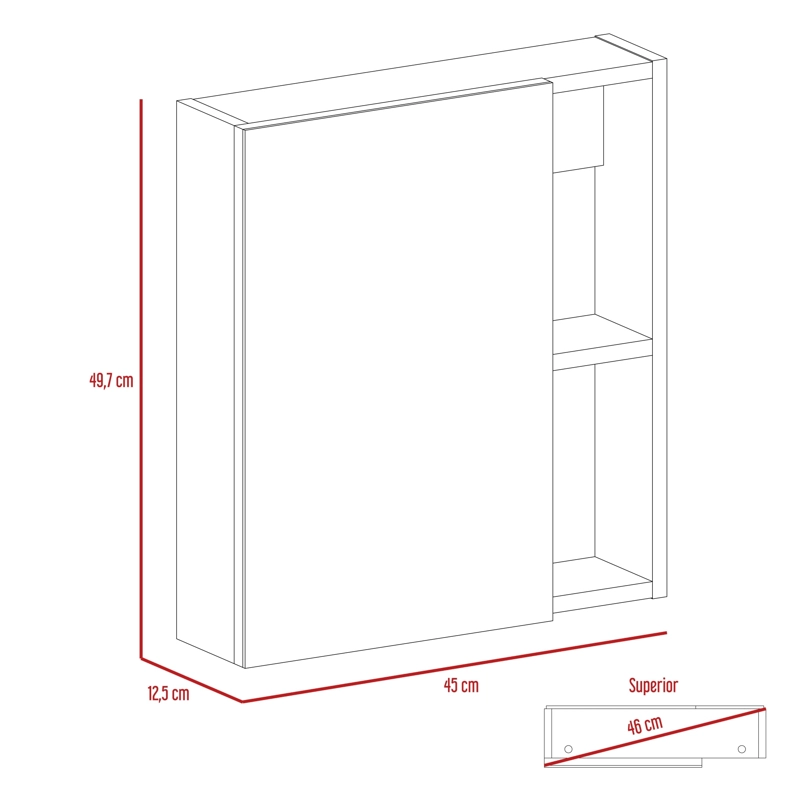 MUEBLE BOTIQUIN 49.7X45X12.5 CM CAFE  CLARO - 10