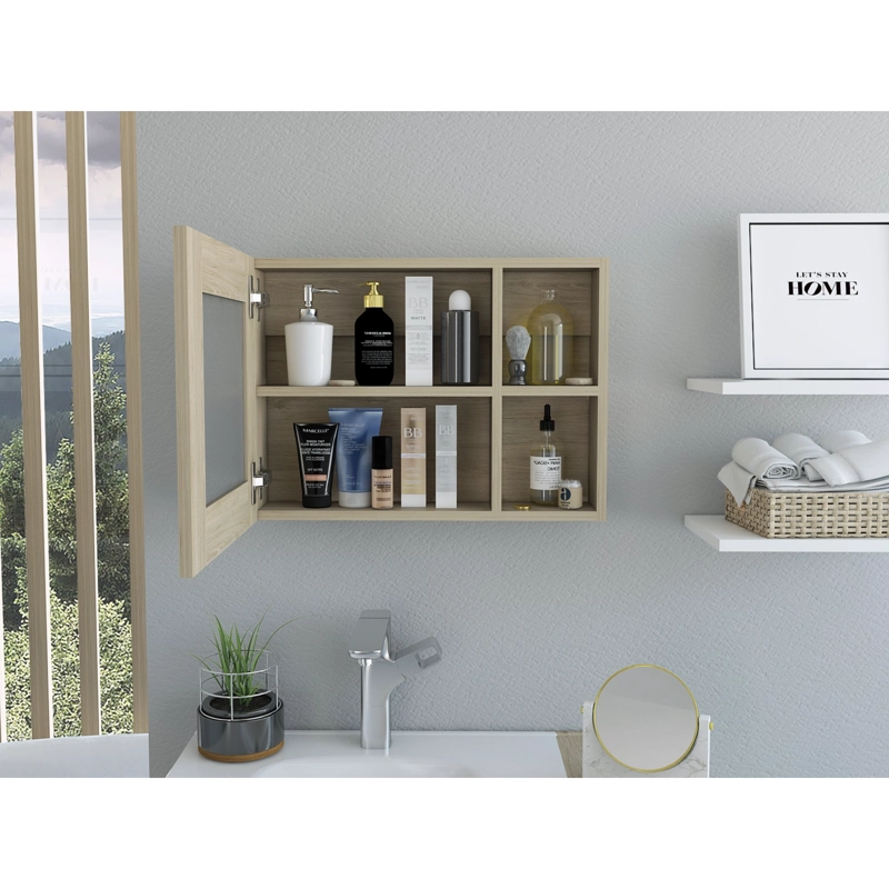 BOTIQUIN 1 PUERTA 40X55X12.1 CM CAFE  CLARO - 2
