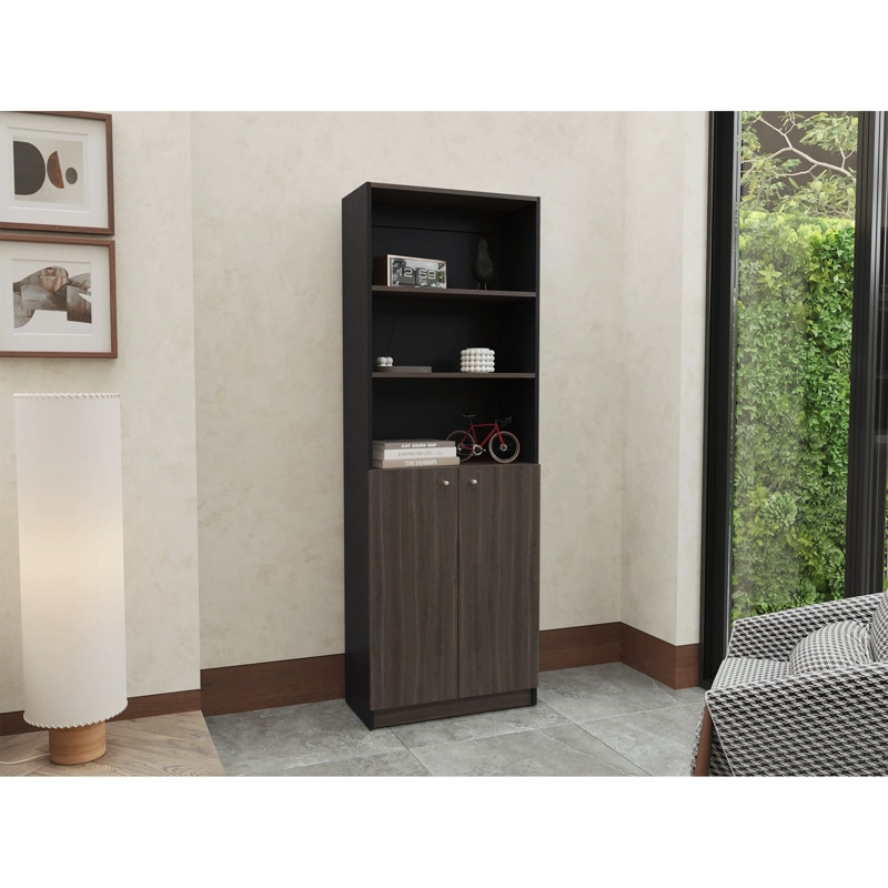 ESTANTE ORGANIZADOR DE LIBROS 2 PUERTAS 180,6X62,8X29,9 CM - 12