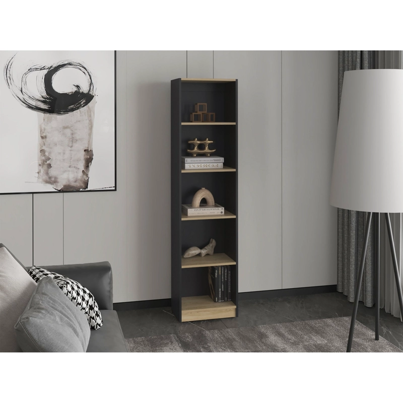 ESTANTE ORGANIZADOR 5 NIVELES 180,6X45X29,9 CM NEGRO Y CAFE CLARO - 6