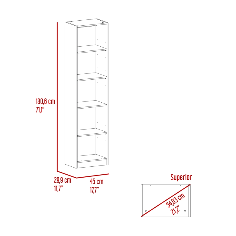 ESTANTE ORGANIZADOR 5 NIVELES 180,6X45X29,9 CM NEGRO Y CAFE CLARO - 7
