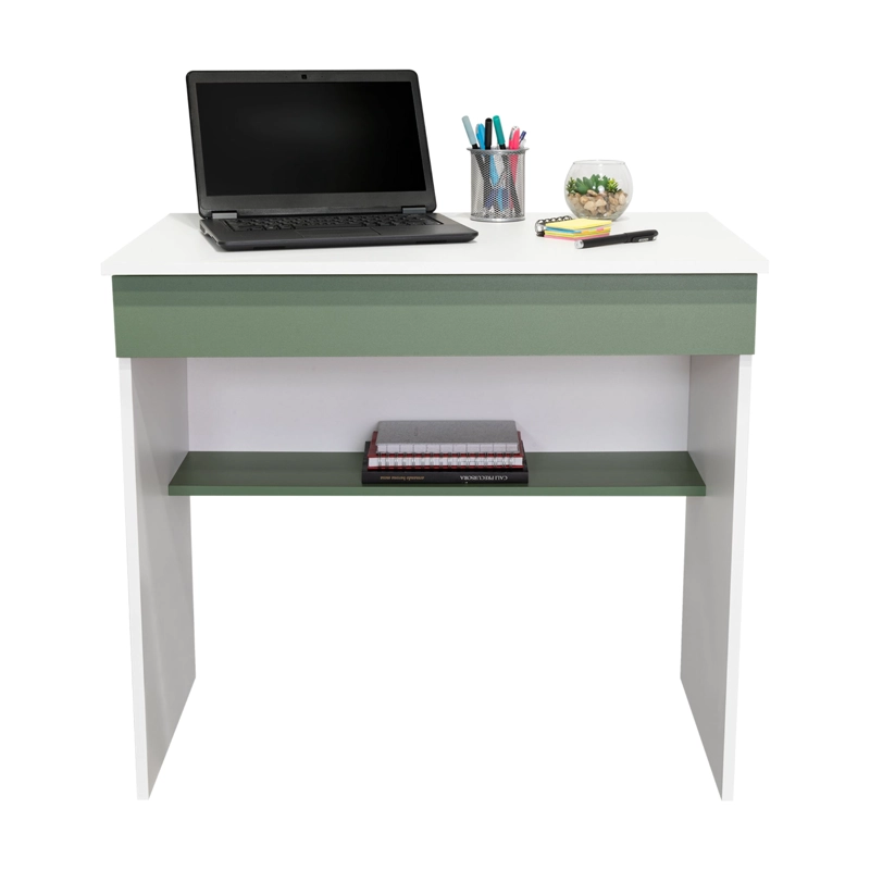 ESCRITORIO CON 1 CAJON 73X80X49,8 CM BLANCO Y AGUAMARINA - 6